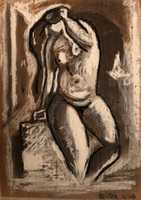 Free download David Reuter Musician Artist - Study of Carl Newman Standing Female Nude by David Reuter free photo or picture to be edited with GIMP online image editor