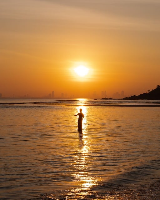 Free download dawn people sea country wave sun free picture to be edited with GIMP free online image editor