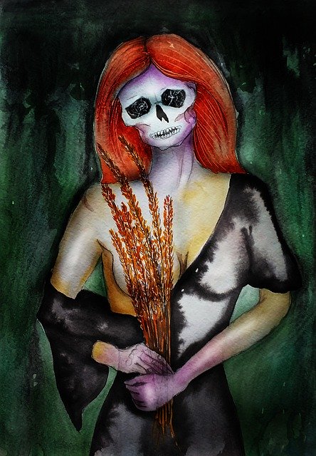 Free download Death Skull Woman -  free illustration to be edited with GIMP online image editor