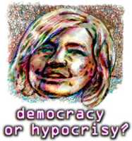 Free download Democracy or Hypocrisy? Hillary Clinton Illustration free photo or picture to be edited with GIMP online image editor