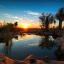 Desert Oasis Sunset  screen for extension Chrome web store in OffiDocs Chromium