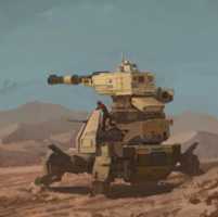 Free download Desert Tank Walker - Concept Art free photo or picture to be edited with GIMP online image editor
