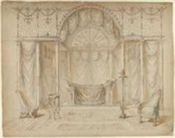 Free download Design for a Bed Alcove in Empire Style free photo or picture to be edited with GIMP online image editor
