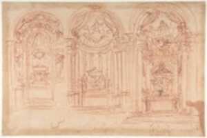 Free download Design for a Catafalgue Used on the Occasion of the Canonization of Saint Mary Magdalen de Pazzi, Florence, 1669. free photo or picture to be edited with GIMP online image editor