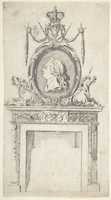 Free download Design for a Chimneypiece, Incorporating a Portrait of George III free photo or picture to be edited with GIMP online image editor