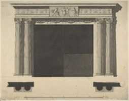 Free download Design for a Chimneypiece with Ionic columns, a Frieze, and Cornice free photo or picture to be edited with GIMP online image editor