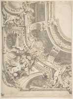 Free download Design for a Decorated Ceiling with Statues and Stucco free photo or picture to be edited with GIMP online image editor
