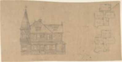 Free download Design for a House, Front Elevation and Plans free photo or picture to be edited with GIMP online image editor