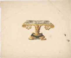 Free download Design for a Marble Topped Table with Gilded Pedestal and Lions Feet free photo or picture to be edited with GIMP online image editor