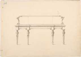 Free download Design for a Mirrored Sideboard with Diminishing Legs and Foliate Ornament free photo or picture to be edited with GIMP online image editor