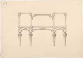 Free download Design for a Mirrored Sideboard with Diminishing Legs, Floral and Rocaille Ornament free photo or picture to be edited with GIMP online image editor