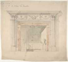 Free download Design for an Adam-style Mantel, with a Marble Surround and Iron Firebox free photo or picture to be edited with GIMP online image editor