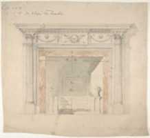 Free download Design for an Adam-style Mantel, with a Marble Surround and Iron Firebox free photo or picture to be edited with GIMP online image editor