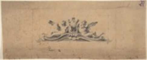 Free download Design for an Overdoor or Headpiece: Two Reclining Figures and Urn free photo or picture to be edited with GIMP online image editor