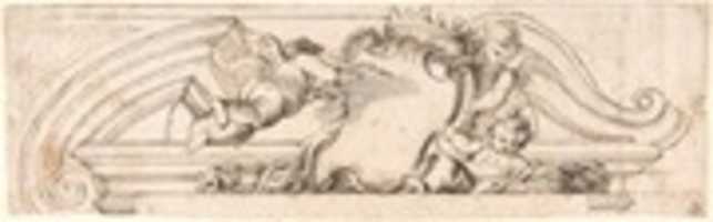 Free download Design for a Pediment with Putti and a Blank Escutcheon free photo or picture to be edited with GIMP online image editor
