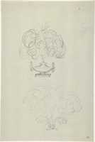 Free download Design for a Plumed Oil Lamp (recto); Sketches for a vase and oil lamp (verso) free photo or picture to be edited with GIMP online image editor