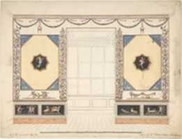 Free download Design for a Room in the Etruscan or Pompeian style (Elevation) free photo or picture to be edited with GIMP online image editor