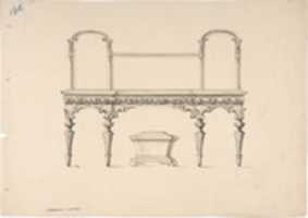 Free download Design for a Sideboard with Mirrors and Shell Ornament, a Casket Below free photo or picture to be edited with GIMP online image editor