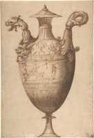 Free download Design for a Vase with Hercules and Farnese Lilies, ca. 1540s free photo or picture to be edited with GIMP online image editor