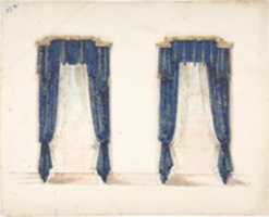 Free download Design for Blue and Gold Curtains with Gold Fringes and a Gold Pediment free photo or picture to be edited with GIMP online image editor