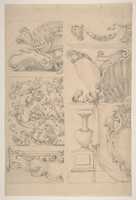 Free download Design for Cartouches Decorated with Sea-Shells, Garlands, Foliage, Volutes and Urns free photo or picture to be edited with GIMP online image editor
