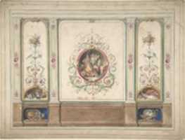 Free download Design for Decorative Panels with Hunting Scenes Inset free photo or picture to be edited with GIMP online image editor