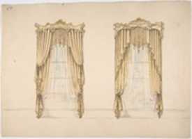 Free download Design for Gold Curtains with Gold Fringes and a Gold and White Pediment free photo or picture to be edited with GIMP online image editor