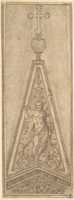 Free download Design for Pediments of an Ecclesiastical Building (an Overdoor?) with a Figure of the Resurrected Christ, Surmounted by a Cross free photo or picture to be edited with GIMP online image editor