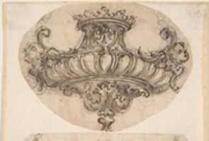 Free download Design for Suspended Censer with Acanthus Ornament and Winged Cherub Heads at Chain Fastenings. free photo or picture to be edited with GIMP online image editor