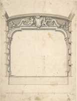 Free download Design for the Proscenium Arch of a Theatre with Two Trumpeting Angels Holding a Cartouche free photo or picture to be edited with GIMP online image editor