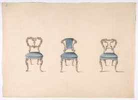 Free download Design for Three Chairs Upholstered in Blue free photo or picture to be edited with GIMP online image editor