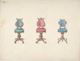 Free download Design for Three Swivel Chairs with Green, Red and Blue Upholstery free photo or picture to be edited with GIMP online image editor