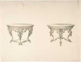 Free download Design for Two Round Tables with Foliate Rococo Style Carving free photo or picture to be edited with GIMP online image editor