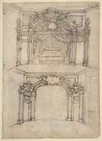 Free download Designs for Bed Alcoves (Recto). Studies for a figure of St. John the Baptist and a Bed Alcove (Verso). free photo or picture to be edited with GIMP online image editor