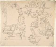 Free download Designs for Wall Ensemble with Scroll and Grotesque Motifs free photo or picture to be edited with GIMP online image editor