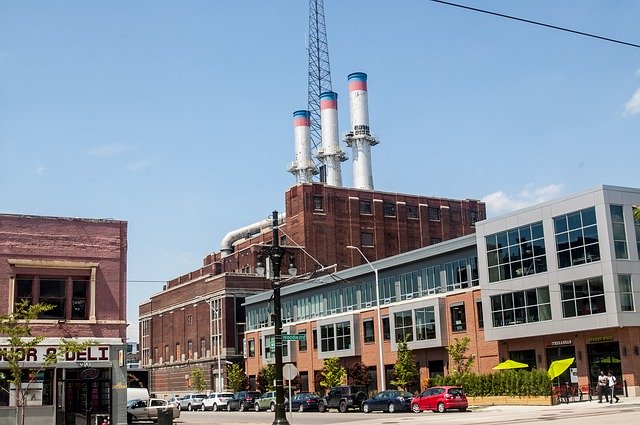 Free download Detroit Midtown Smoke Stacks -  free photo or picture to be edited with GIMP online image editor