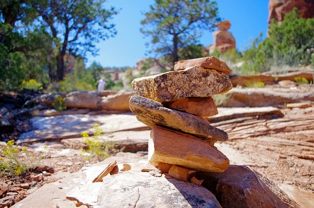 Free download DevilS Kitchen Trail Cairn -  free photo or picture to be edited with GIMP online image editor