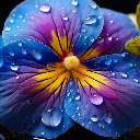 Dew Kissed Pansy Flower  screen for extension Chrome web store in OffiDocs Chromium
