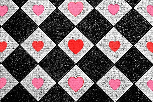 Free download Diamonds Hearts Mosaic -  free illustration to be edited with GIMP free online image editor