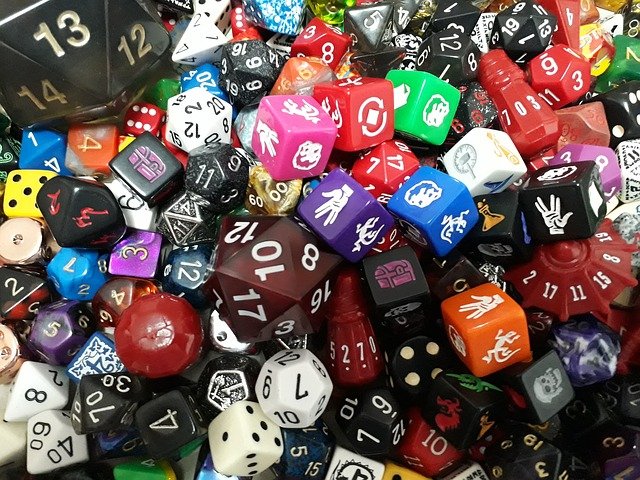Free download dice d20 game role d12 d8 rpg free picture to be edited with GIMP free online image editor