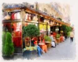 Free download Digital Aquarelle Watercolor Painting of La Coupole free photo or picture to be edited with GIMP online image editor