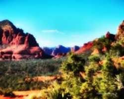 Free download Digital Cartoon of a Sedona Landscape free photo or picture to be edited with GIMP online image editor