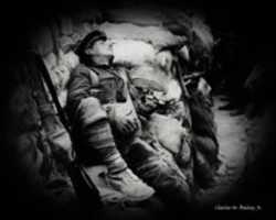 Free download Digital Chalk and Charcoal Drawing of a Soldier Sleeping in a Trench in World War I free photo or picture to be edited with GIMP online image editor
