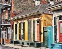 Free download Digital Comic Drawing of an Orange French Quarter Shotgun House free photo or picture to be edited with GIMP online image editor