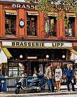 Gratis download Digitale striptekening van de Brasserie Lipp in Parijs gratis foto of afbeelding om te bewerken met GIMP online afbeeldingseditor