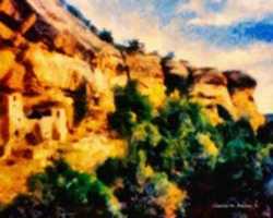 ດາວໂຫຼດຟຣີ Digital Impasto Painting of Anasazi Ruins in the Mesa Verde National Park free photo or picture to be edited with GIMP online image editor