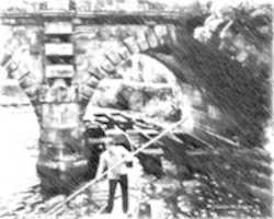 Free download Digital Ink Drawing of Punting at the Magdalen Bridge in Oxford free photo or picture to be edited with GIMP online image editor
