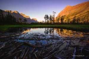 Free download Digital Oil Painting of a Pond Near Little Chief Mountain free photo or picture to be edited with GIMP online image editor