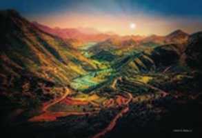 Free download Digital Oil Painting of the Rjecina River Valley free photo or picture to be edited with GIMP online image editor