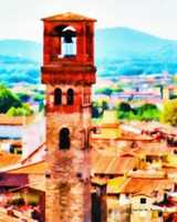 Free download Digital Oil Painting of the Torre delle Ore in Lucca free photo or picture to be edited with GIMP online image editor
